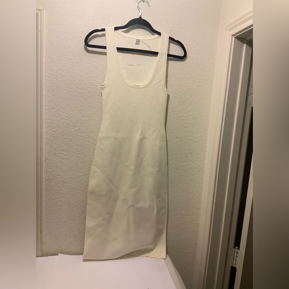 NEW TOTEME short tank midi dress in off white size XS NWOT